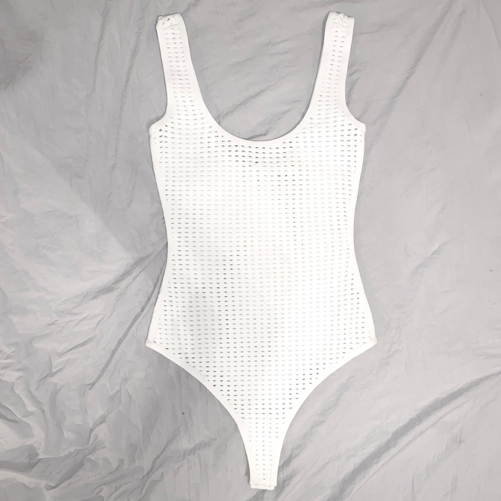 Herve Leger White Bodysuit